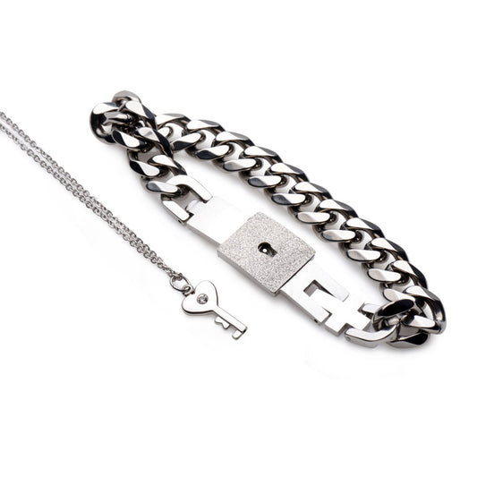 Chained Locking Bracelet and Key Necklace - Pleasures By KMarie