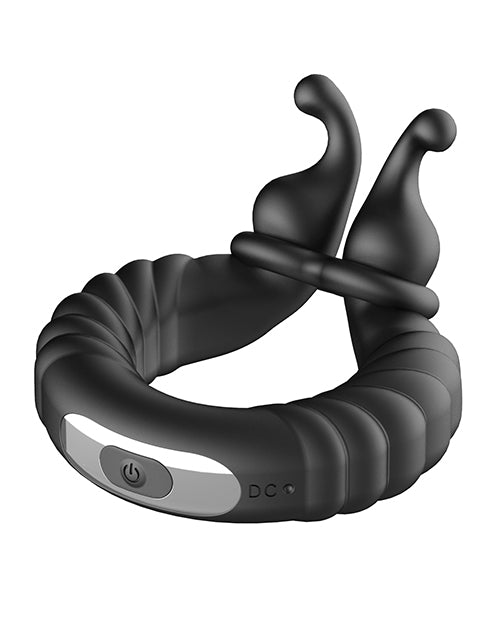 Forto F-24 Textured Vibrating Cock Ring - Black - Pleasures By KMarie
