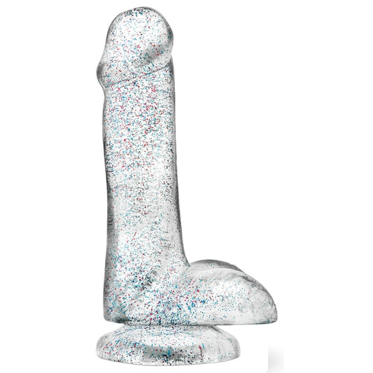 Naturally Yours - 6 Inch Glitter Cock - Sparkling Clear - Pleasures By KMarie